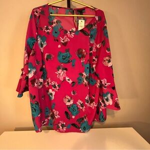 Floral Lane Bryant Top, Size 18, NTW